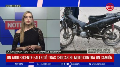 La Paz: Un adolescente falleci&oacute; tras chocar su moto contra un cami&oacute;n